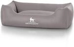 Knuffelwuff Hundebett Sidney Kunstleder M-L 85 x 63cm Grau