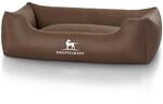 Knuffelwuff Hundebett Sidney Kunstleder M-L 85 x 63cm Braun