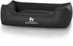 Knuffelwuff Hundebett Sidney Kunstleder M-L 85 x 63cm Schwarz