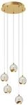 Lucande LED Pendelleuchte Hayley 9624370 Modern in Transparent aus Glas 5-flammig