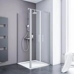 Schulte ExpressPlus Duschkabine mit Pendelt&uuml;r AlexaStyle2.0 Alu Natur 192x90cm