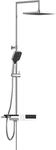 Sch&uuml;tte &Uuml;berkopfbrause-Set Blueperl Chrome-Schwarz mit Ablage