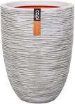 Capi Pflanztopf Nature Rib Elegant niedrig Riffel &Oslash; 36 cm x 47 cm Elfenbein