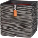 Capi Pflanztopf Nature Rib Quadrat Riffel 30 cm x 30 cm x 30 cm Anthrazit