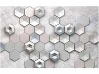 Komar Fototapete Vlies Hexagon Concrete 400 x 250 cm
