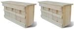 vidaXL Spatzenhaus 2 Stk. Holz 44 x 15,5 x 21,5 cm