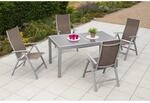 Gartenm&ouml;bel-Set Carrara 5-tlg. Taupe inkl. Ausziehtisch