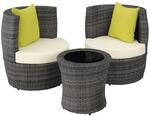 Tectake Aluminium Rattan Sitzgruppe Nizza Wetterfest und Uv Best&auml;ndig Dicke