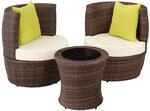 Tectake Aluminium Rattan Sitzgruppe Nizza Wetterfest und Uv Best&auml;ndig Dicke