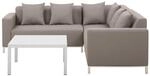 Beliani Linksseitig Lounge Set BELIZE Taupe 223x223x75