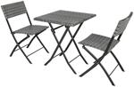 Tectake Rattanset Trevi F&uuml;r 2 Personen Widerstandsf&auml;hig 45 x 54 50 x 81 cm Grau