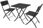 Tectake Rattanset Trevi F&uuml;r 2 Personen Widerstandsf&auml;hig 45 x 54 50 x 81 cm Schwarz