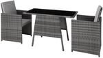 Tectake Rattan Sitzgruppe Lausanne F&uuml;r 2 Personen Widerstandsf&auml;hig 52 50 x 56 x 88