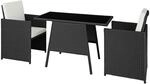 Tectake Rattan Sitzgruppe Lausanne F&uuml;r 2 Personen Widerstandsf&auml;hig 52 50 x 56 x 88