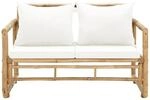 vidaXL 2-Sitzer Gartensofa mit Polstern Bambus
