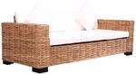 vidaXL 3-Sitzer Gartensofa Natur Rattan 276351