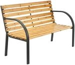 Juskys 2 Sitzer Gartenbank Modena aus Lackiertem Holz und Stahl