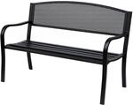 Outsunny Gartenbank Ergonomisch in Elegantem Design mit Warbenr&uuml;ckenlehne