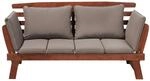 Beliani Gartenbank Dunkler Holzfarbton Beige 66x210x82