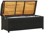vidaXL Sitzbank mit Stauraum 120 cm Poly Rattan Schwarz