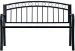 vidaXL Gartenbank 125 cm Schwarz Stahl