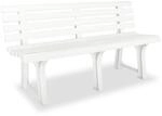 vidaXL Gartenbank 145,5 cm Kunststoff Wei&szlig; 43583