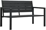 vidaXL Gartenbank 120 cm HDPE Schwarz Holz-Optik 47878