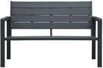 vidaXL Gartenbank 120 cm HDPE Grau Holz-Optik