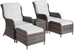 Tectake Aluminium Rattan Sitzgruppe Benissa F&uuml;r 2 Bis 4 Personen Wetterfest und Uv