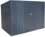 Metall M&uuml;lltonnenbox Grau f&uuml;r 3 M&uuml;lltonnen 240 Liter 131 cm x 235 cm x 100 cm