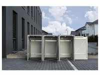 Hide Mülltonnenbox Kunststoff für 3 Tonnen 81 cm x 210 cm x 116 cm Schwarz