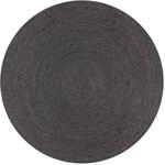 vidaXL Teppich Handgefertigt Jute Rund 120 cm Dunkelgrau 133666