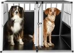 Tectake Hundetransportbox Doppel Mit Schr&auml;ger R&uuml;ckwand Aus Aluminium Robust und