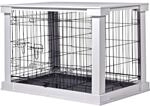 Hundebox Indoor mit Tischoberfl&auml;che 83 x 55 x 59 cm Wei&szlig;