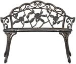 vidaXL Gartenbank 100 cm Aluminiumguss Bronzefarben