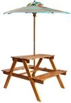 vidaXL Kinder-Picknicktisch mit Sonnenschirm 79x90x60 cm Akazienholz 43990