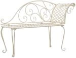 vidaXL Garten-Chaiselongue 128 cm Metall Antik Wei&szlig; 45431