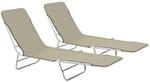 vidaXL Klappliegen 2 Stk. Stahl und Stoff Taupe