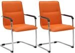 CLP 2er Set Freischwinger Seattle Kunstleder Orange