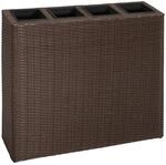 vidaXL Garten-Hochbeet mit 4 T&ouml;pfen Poly Rattan Braun 654200