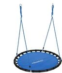Relaxdays Nestschaukel Stahl Blau H&ouml;henverstellbar &oslash; 120 cm 3,6 kg