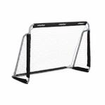 Relaxdays Fu&szlig;balltor Eisen Polyester Grau Wei&szlig; Schwarz Mit Heringen 110 cm x 150 cm