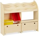Relaxdays Kinderregal MDF Kunststoff mit Rollen 88 cm x 108 cm x 29 cm 21,8 kg