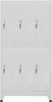 vidaXL Schlie&szlig;fachschrank mit 6 F&auml;chern Stahl 90x45x180 cm Grau