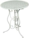 Garden Pleasure Gartentisch Lascar Rund Wei&szlig; &Oslash; 60 cm