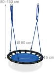 Relaxdays Nestschaukel Stoff Stahl Blau H&ouml;henverstellbar &oslash; 80 cm 2,5 kg