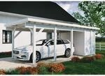 Kiehn-Holz Ger&auml;teraum f&uuml;r Einzelcarport KH 320 Wei&szlig; 174 cm x 299 cm