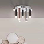Brilliant Deckenleuchte Cembalo 7-flammig Aluminium und Schwarz und Braun