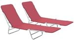vidaXL Klappliegen 2 Stk. Stahl und Stoff Rot
