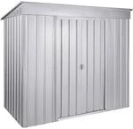 Globel Metall-Ger&auml;tehaus Skillion 84 B x T: 234 cm x 113 cm Silber Metallic